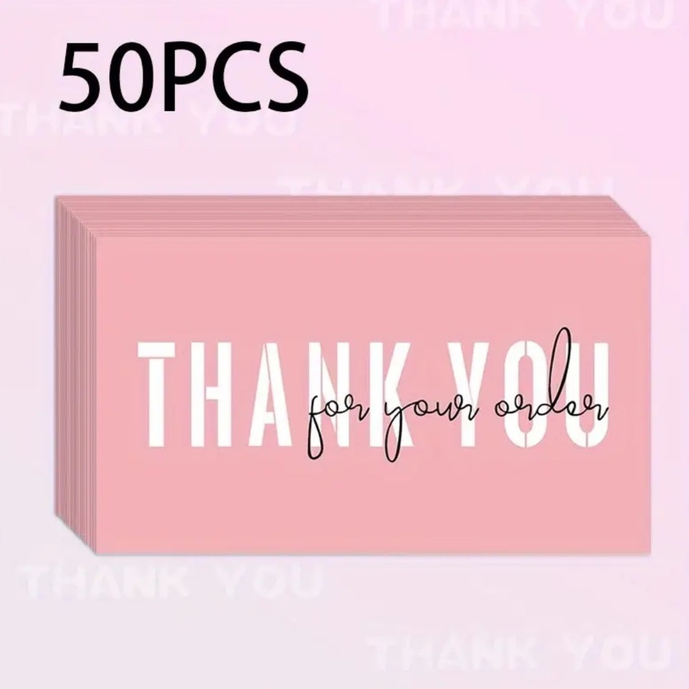 50 Pink Thank You Cards